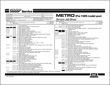 austin metro mk1 service record thumb