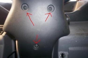 remove screws from steering column cover
