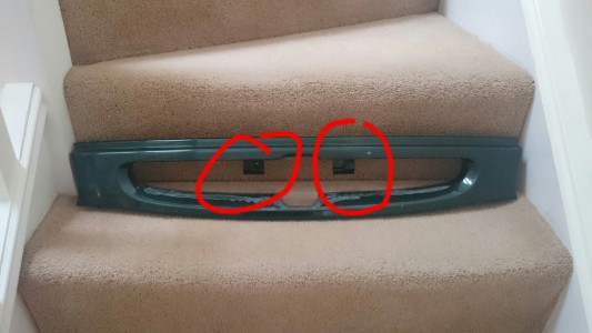 cutting out centre of the front grille