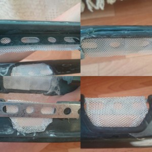 attaching metal strip to fill gap in debadged rover 100 front grille