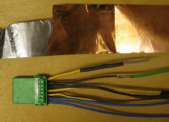 mirror switch connector wires and foil