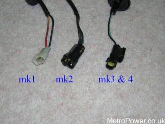 metro rear fog light connectors are different on each model