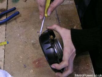 bending clips to remove old speaker