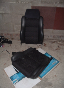 half leather seat in two halves
