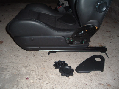 half leather seat trim removed
