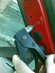fixing the clinchnuts into place