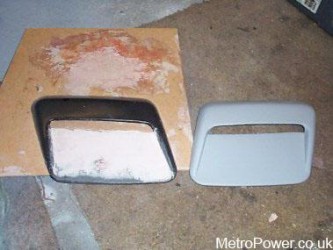 building up the smoothed vent base with filler