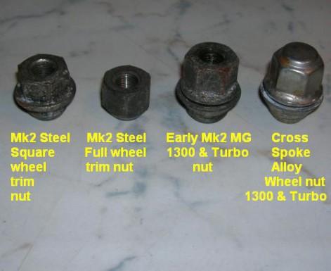 a-series austin and mg metro wheel nut types