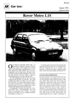 Car Test - Rover Metro 1.1S